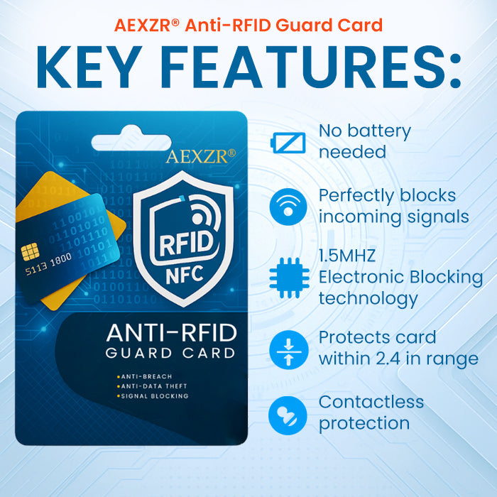 🏆Official Store |AEXZR® Anti-RFID Guard Card🌟 Protect Your Credit Cards from Digital Theft